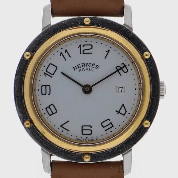 HERMES Watches Stainless Steel/Gold Plated Quartz - Picture 1 of 6
